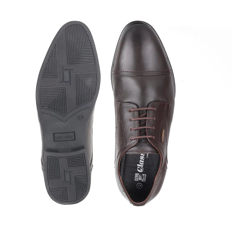 Red Chief حذاء رسمي رجالي مريح من الجلد الطبيعي | بني